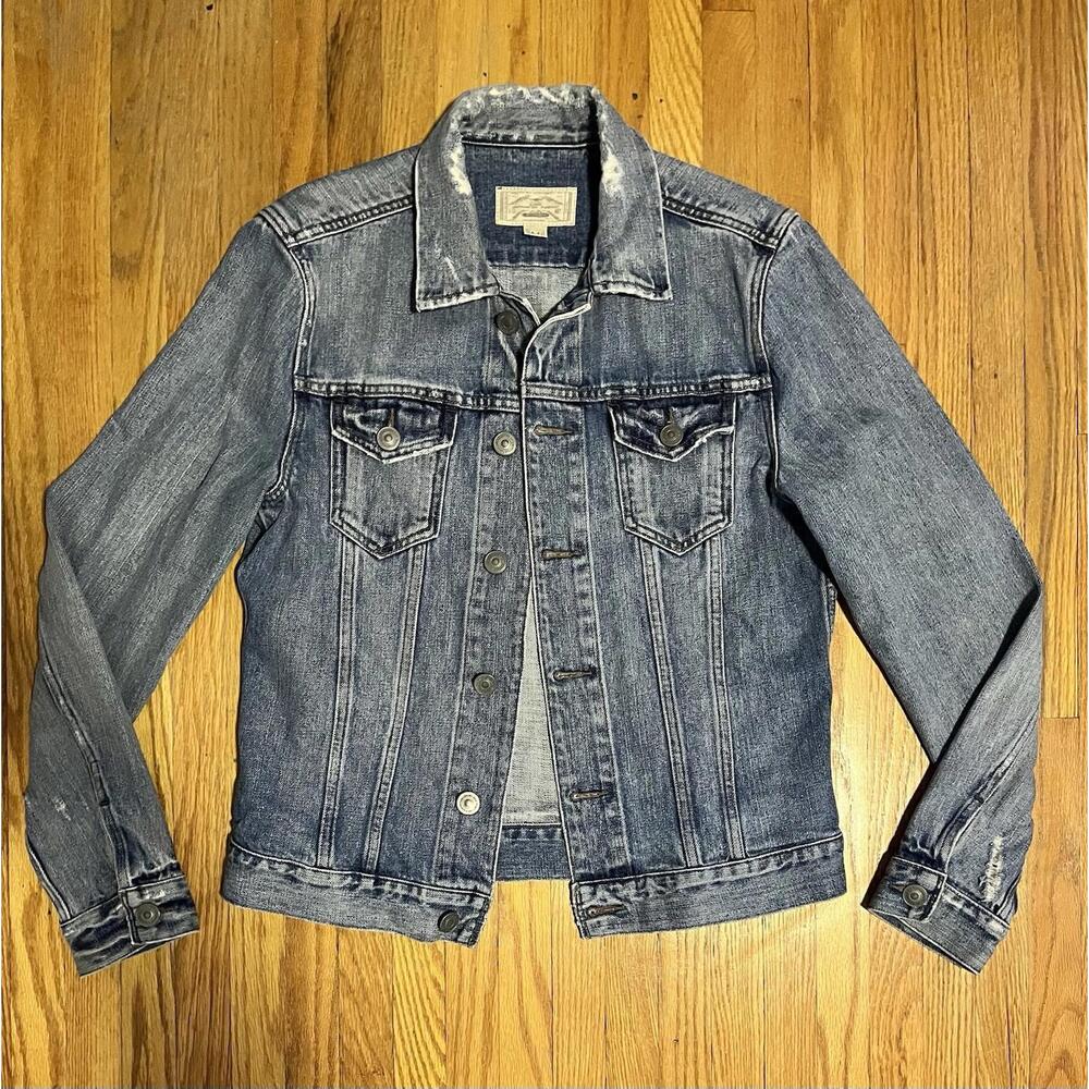All Saints Distressed Denim Jacket Womens jacket Size M Japanese Fabric